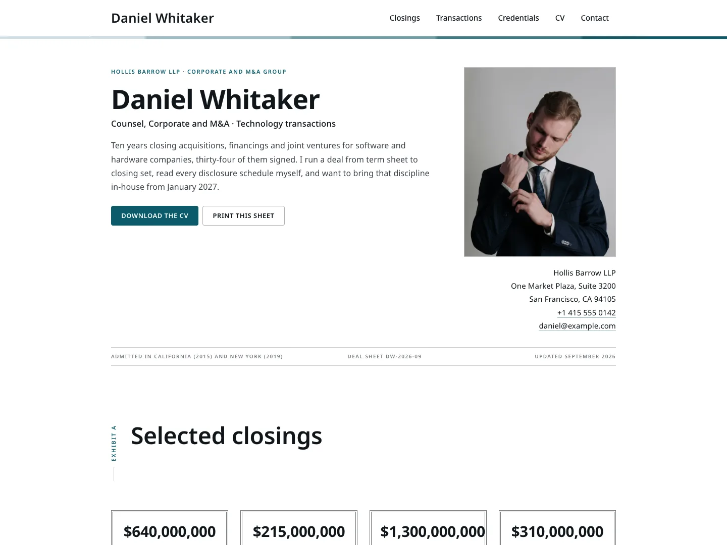 Keystone - a resume / cv portfolio template built with FolioPage